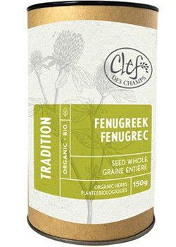 Clef Des Champs, Kosher Tradition FENUGREEK Seed Whole Organic Loose Tea, Excellent For Nursing Mothers, Tube - Box of 6x150g
