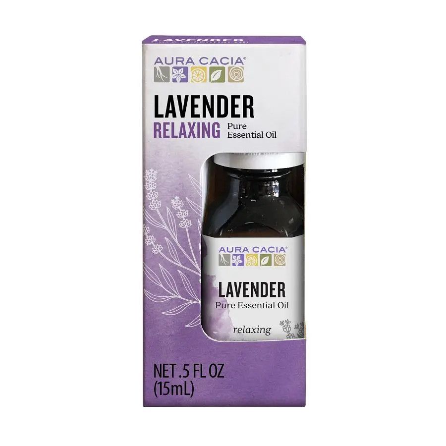 Aura Cacia, LAVENDER Pure Essential Oil, For Relaxing When You Feel Edgy, Boxed - 15mL (0.5 fl. oz)