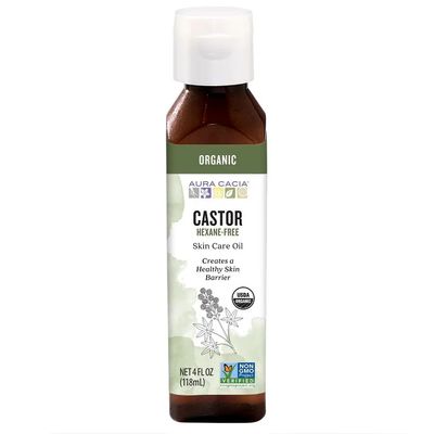 Aura Cacia, CASTOR Skin Care Oil Organic, Hexane-Free, Creates A Healthy Skin Barrier - 118 mL (4 fl. oz)