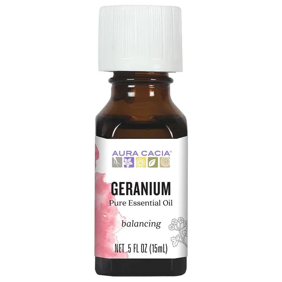 Aura Cacia, GERANIUM Pure Essential Oil, For Inspiring A Balanced Approach In Self-Care - 15 mL (0.5 fl. oz)