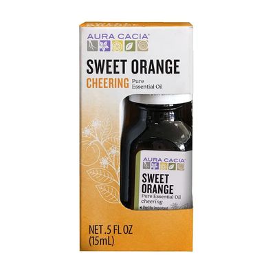 Aura Cacia, SWEET ORANGE Pure Essential Oil, For Uplifting The Spirit, Boxed - 15 mL (0.5 fl. oz)