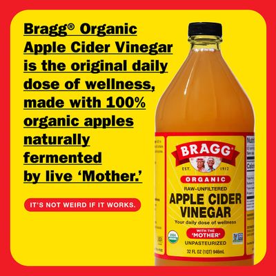 Bragg, Kosher APPLE CIDER VINEGAR Organic, Raw-Unfiltered &amp; Unpasteurized With the 'MOTHER', Liquid - 946 mL (32 fl. oz)