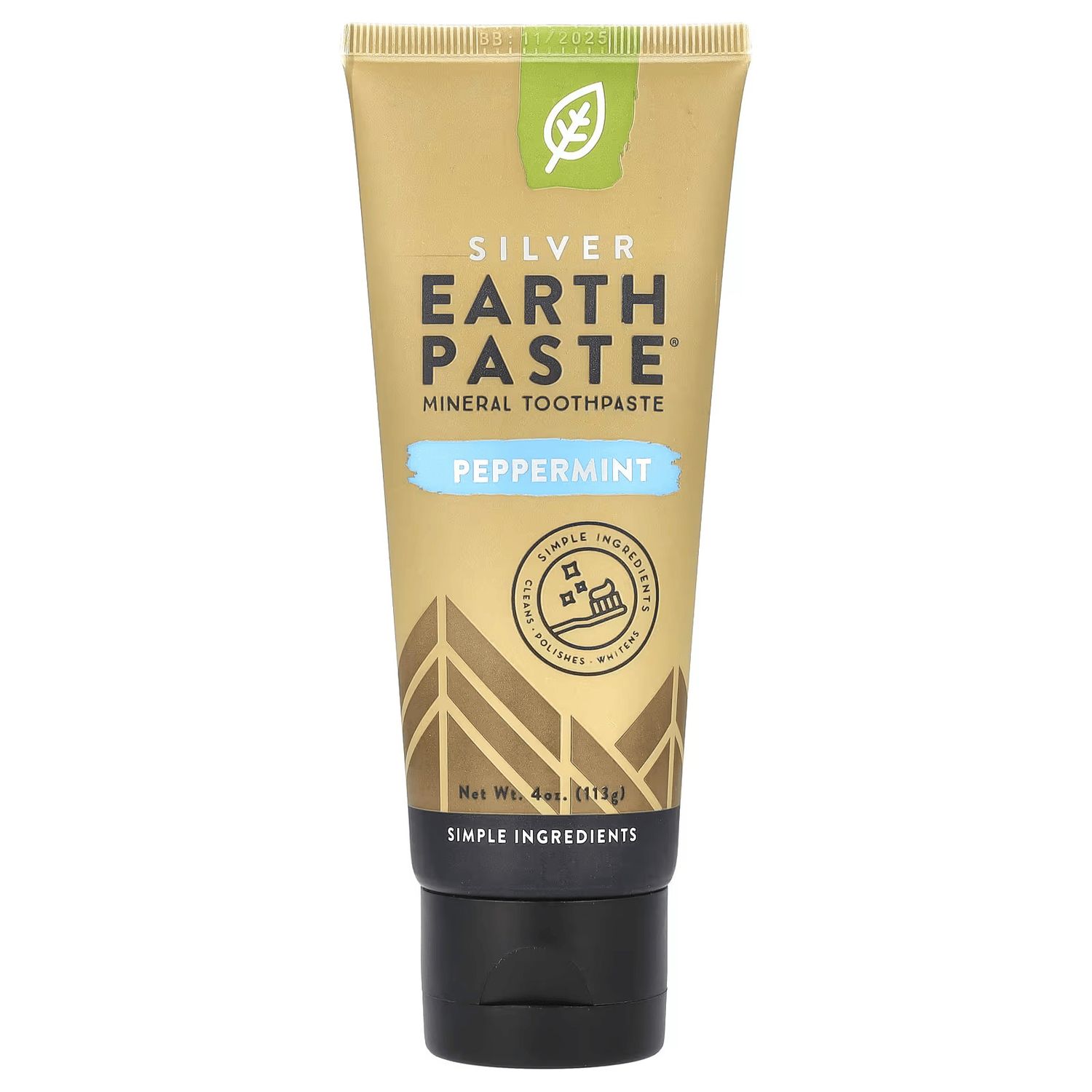 Redmond, EARTH PASTE Mineral Toothpaste Silver, Peppermint - 113g. (4oz.)