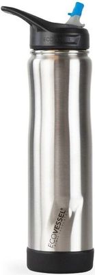 Eco Vessel, The SUMMIT Stainless Steel, Drinking Bottle with Straw Top, Silver Express - 710 mL (24 oz.)