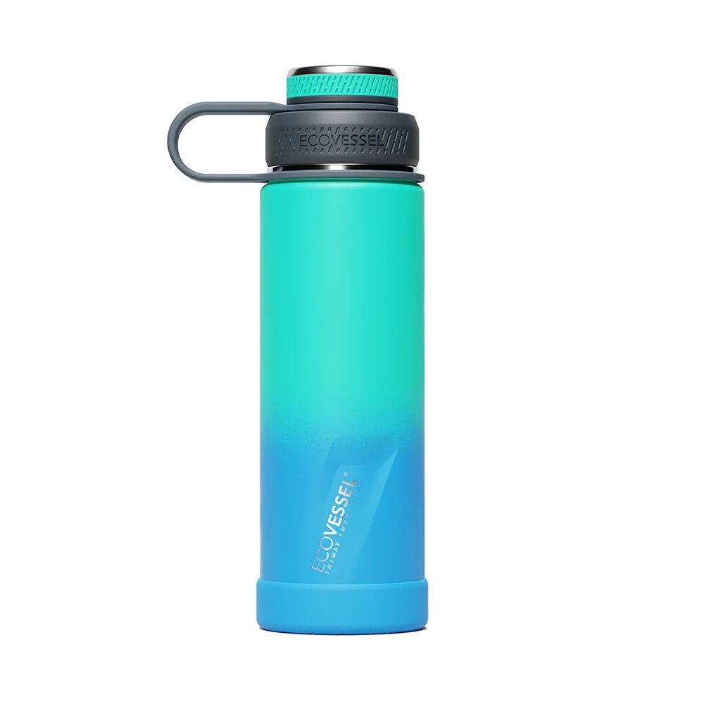 Eco Vessel, The BOULDER Stainless Steel, Water Bottle with Screw Top &amp; Strainer, Northern Lights - 591 mL (20 oz.)