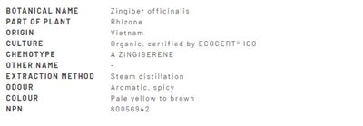 Divine Essence, GINGER Organic, A Carminative &amp; Antispasmodic Relieves Digestive Discomfort, Essential Oil - 5 mL