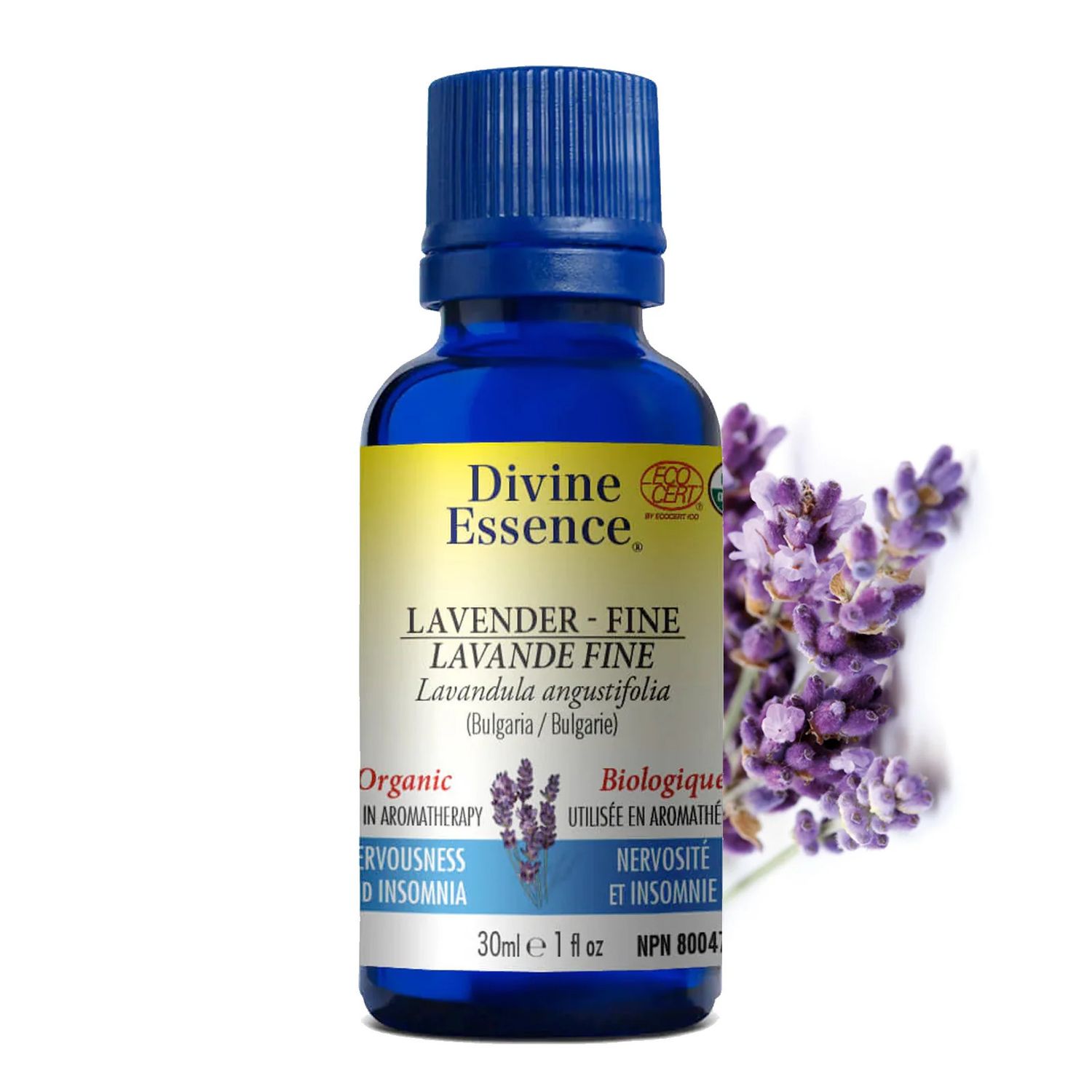 Divine Essence, LAVENDER-FINE, Relieves Nervousness, Irritability &amp; Worry &amp; To Help With Sleep, Essential Oil - 30 mL