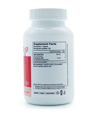 Nutri Supreme, Kosher RED YEAST RICE, With Coenzyme Q10, Supports Cardiovascular Health - 120 Vegetarian Capsules #190