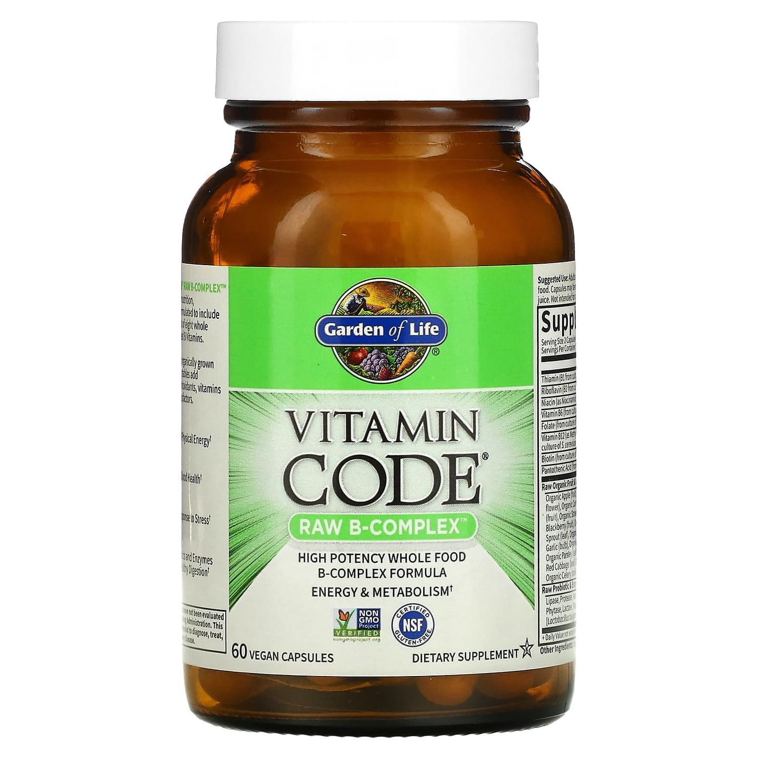 Garden of Life, Vitamin Code, Raw B-Complex - 60 Vegetarian Capsules