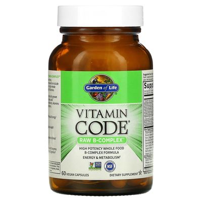Garden of Life, Vitamin Code, Raw B-Complex - 60 Vegetarian Capsules