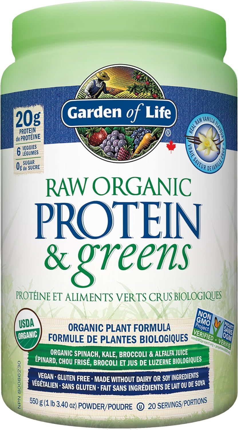 Garden of Life, Raw Organic Protein &amp; Greens, Protein Powder Vanilla - 550g
