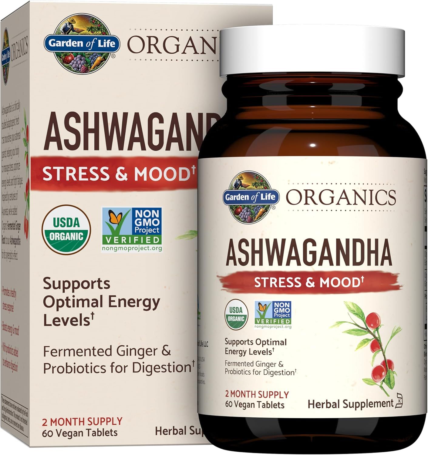 Garden of Life, Mykind Organics Ashwagandha, Stress &amp; Mood  -  60 Tablets