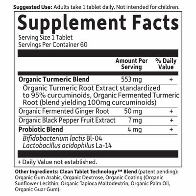Garden of Life, Kosher mykind Organics EXTRA STRENGTH TURMERIC &amp; Ginger - 60 Vegetarian Capsules