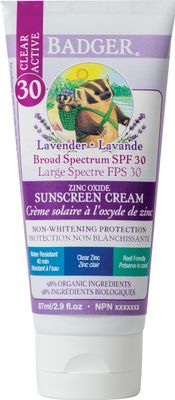 Badger Balms, Kids, Lavender Clear Zinc Sunscreen, Cream - 87 mL (3 oz)