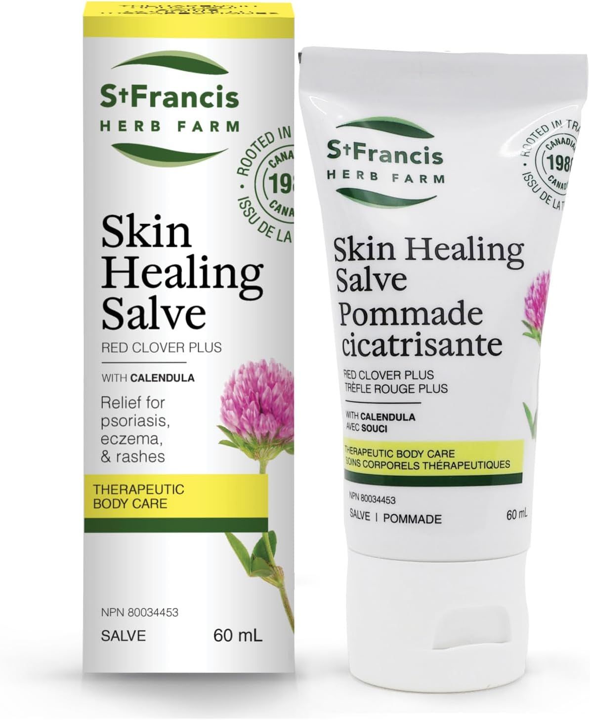 St. Francis Herb Farm, Skin Healing Salve, Red Clover Plus, Cream, Tube - 60 mL