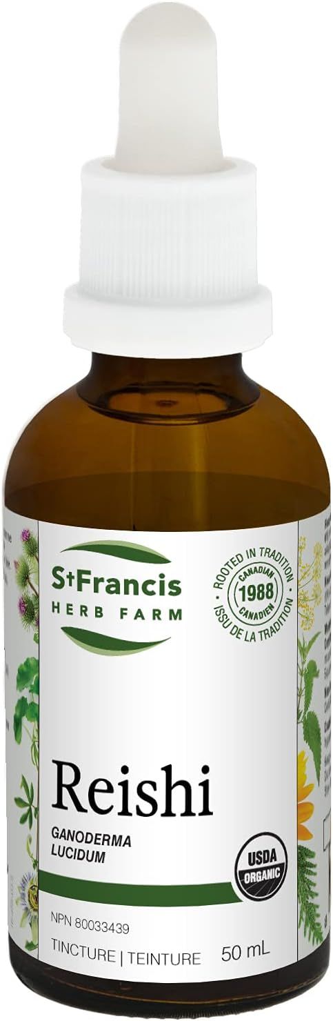 St. Francis Herb Farm, REISHI Mushroom, Eases Fatigue &amp; Feeling Of Being Rundown, Liquid Tincture - 50 mL (1.7 fl. oz.)