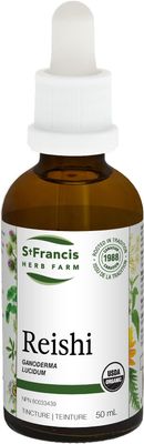 St. Francis Herb Farm, REISHI Mushroom, Eases Fatigue &amp; Feeling Of Being Rundown, Liquid Tincture - 50 mL (1.7 fl. oz.)
