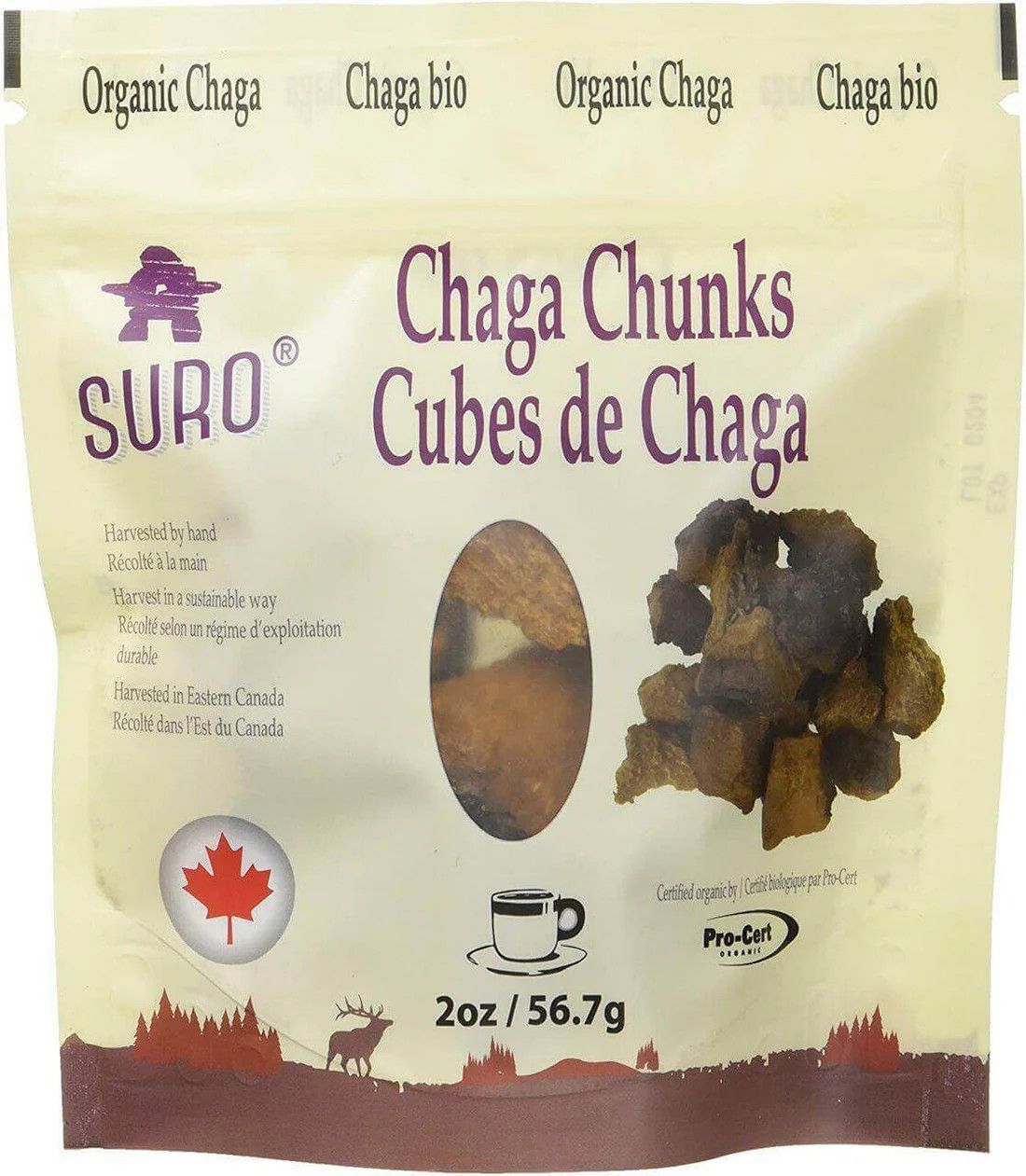 Suro, Organic Canadian Chaga Chunks - 56.7 g (2 oz)