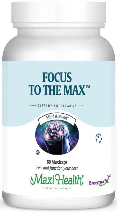 Maxi Health, Kosher FOCUS TO THE MAX, Mind, Mood, Memory, Concentration - 60 Vegetarian Capsules