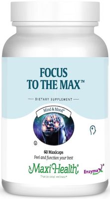 Maxi Health, Kosher FOCUS TO THE MAX, Mind, Mood, Memory, Concentration - 60 Vegetarian Capsules
