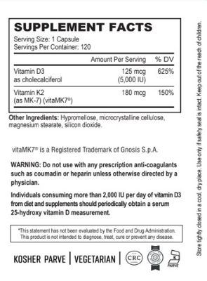 Nutri Supreme, Kosher Vitamin K2 With D3 - 120 Vegetarian Capsules #63