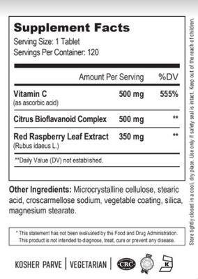 Nutri Supreme, Kosher Ultra C-Bio Plus with Red Raspberry (Vitamin C, Bioflavonoids, Red Raspberry Leaf) - 120 Tablets #43