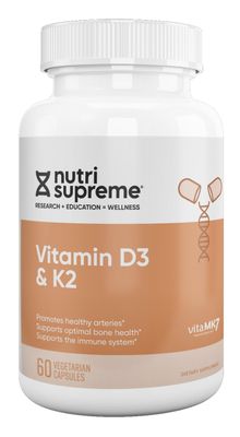 Nutri Supreme, Kosher Vitamin K2 With D3 - 60 Vegetarian Capsules #62