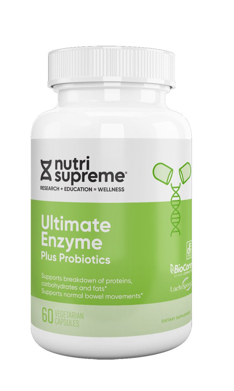 Nutri Supreme, Kosher Ultimate Enzyme, Plus Probiotics - 60 Vegetarian Capsules