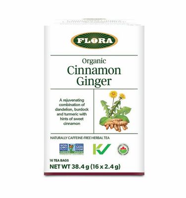 Flora, Kosher Cinnamon, Ginger Tea - 16 Tea Bags