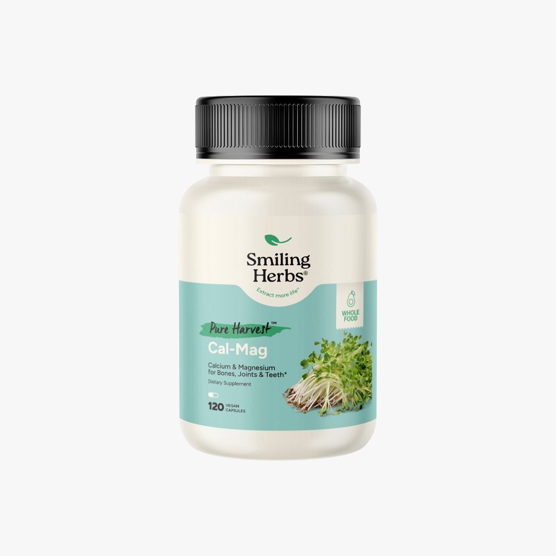 Smiling Herbs, Pure Harvest Cal-Mag, Calcium Magnesium - 120 Vegetarian Capsules