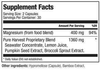 Smiling Herbs, Pure Harvest, Kosher MAGNESIUM 400mg, Highly Absorbable Magnesium - 60 Vegetarian Capsules