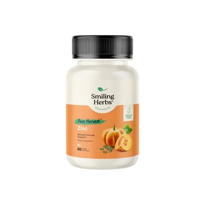 Smiling Herbs, Pure Harvest Zinc - 60 Vegetarian Capsules