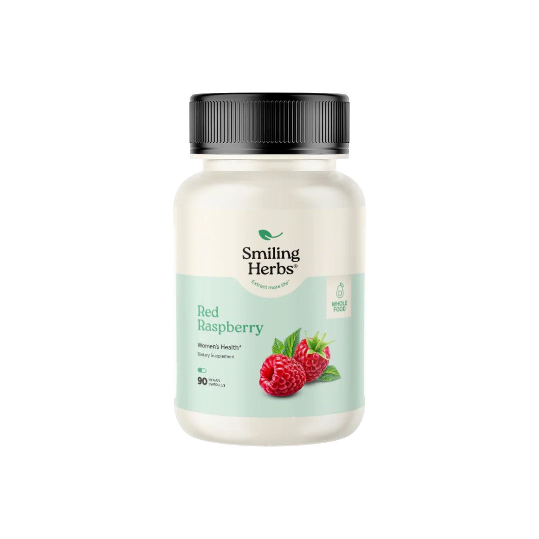 Smiling Herbs, RED RASPBERRY Leaf Extract - 90 Vegetarian Capsules