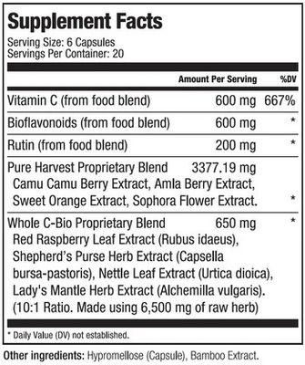 Smiling Herbs, Pure Harvest, Kosher WHOLE C-BIO with Red Raspberry, Advanced Women's Formula - 120 Vegetarian Capsules