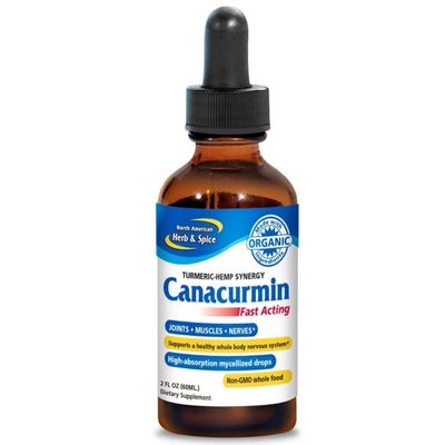 North American Herb &amp; Spice, Turmeric Hemp Synergy CANACURMIN, Supports A Healthy Whole Body Nervous System, Liquid - 2 fl. oz (60 mL)