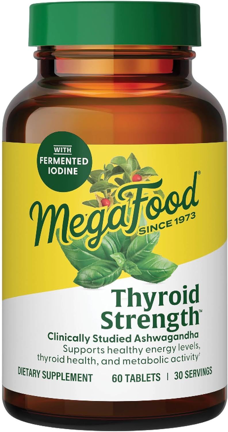 MegaFood, Kosher THYROID STRENGTH, Supports Healthy Energy Levels + Thyroid Health &amp; Metabolic Activity - 60 Tablets