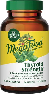MegaFood, Kosher THYROID STRENGTH, Supports Healthy Energy Levels + Thyroid Health &amp; Metabolic Activity - 60 Tablets