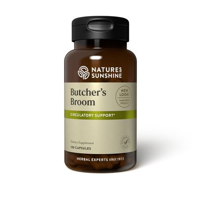 Nature&#39;s Sunshine, Butcher&#39;s Broom, For Circulatory Support - 100 Vegetarian Capsules
