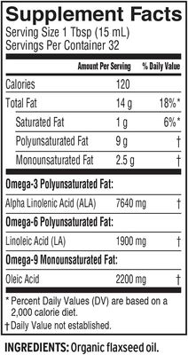 Barlean's, Fresh FLAX OIL Organic, Pure &amp; Unrefined, Fresh Cold Pressed - 16 fl oz (473 mL)