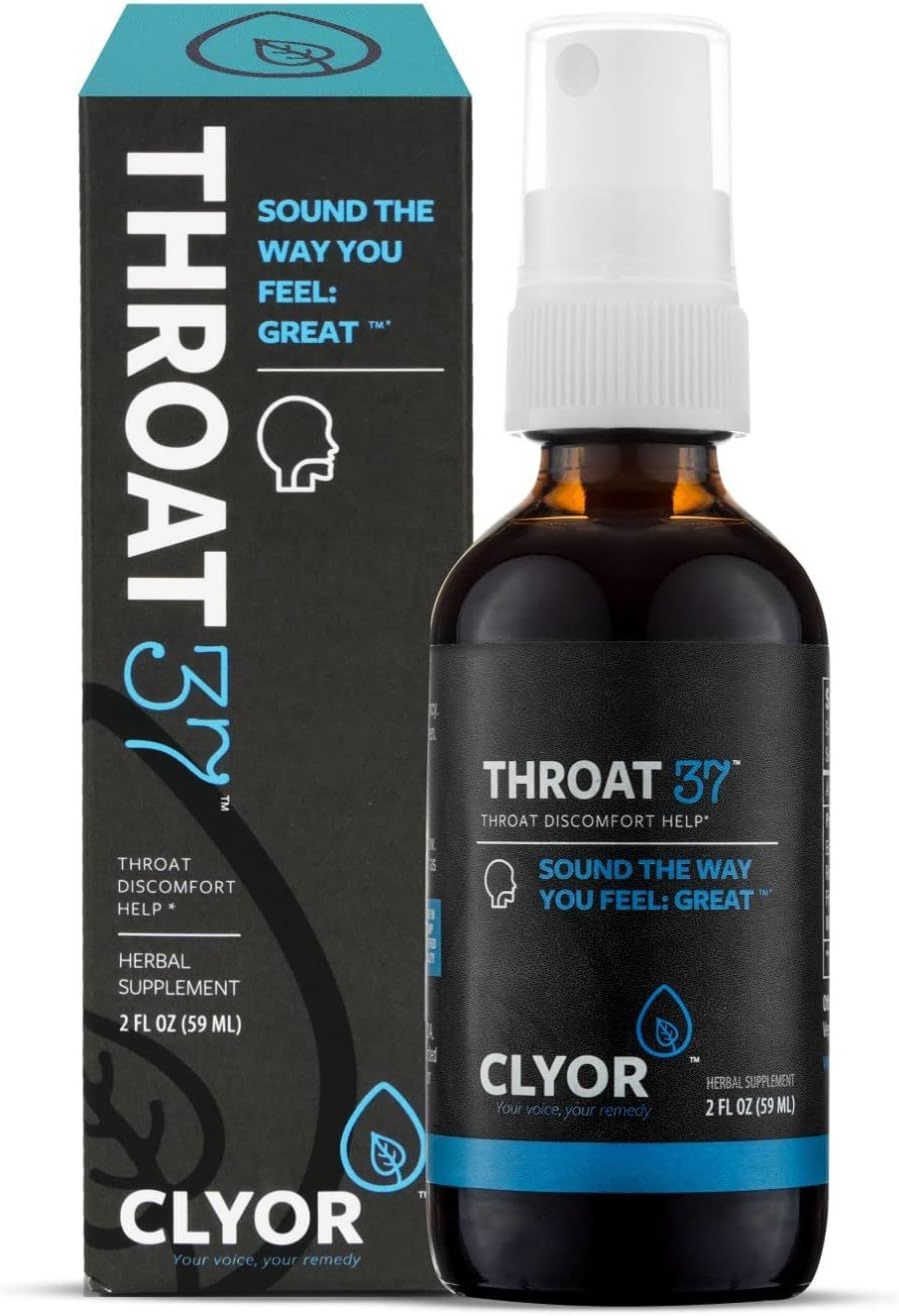 Clyor, THROAT37 THROAT DISCOMFORT SUPPORT, For Sore Throat Relief Spray Top - 2 fl. oz. (59 mL)