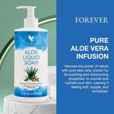Forever, ALOE LIQUID SOAP, Moisture Retaining Formula, Liquid - 16 fl. oz. (473 mL)