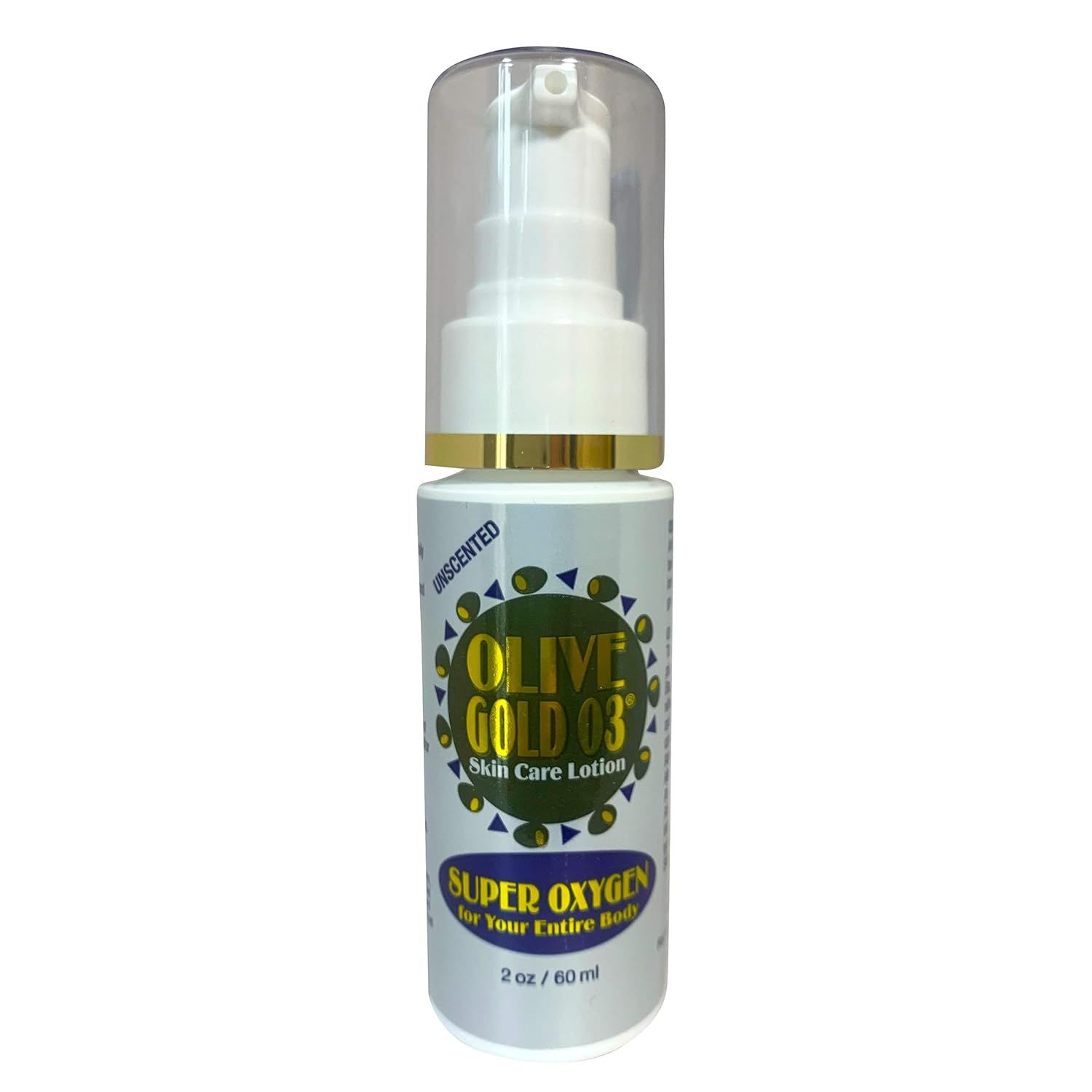 Olive Gold O3, Super Oxygen, Unscented, Skin Care Lotion Pump - 2 oz. (60 mL)