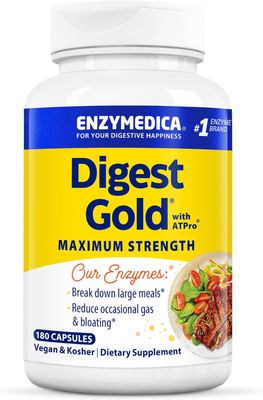 Enzymedica, Kosher Digest Gold With ATPro, Maximum Strength - 180 Vegetarian Capsules