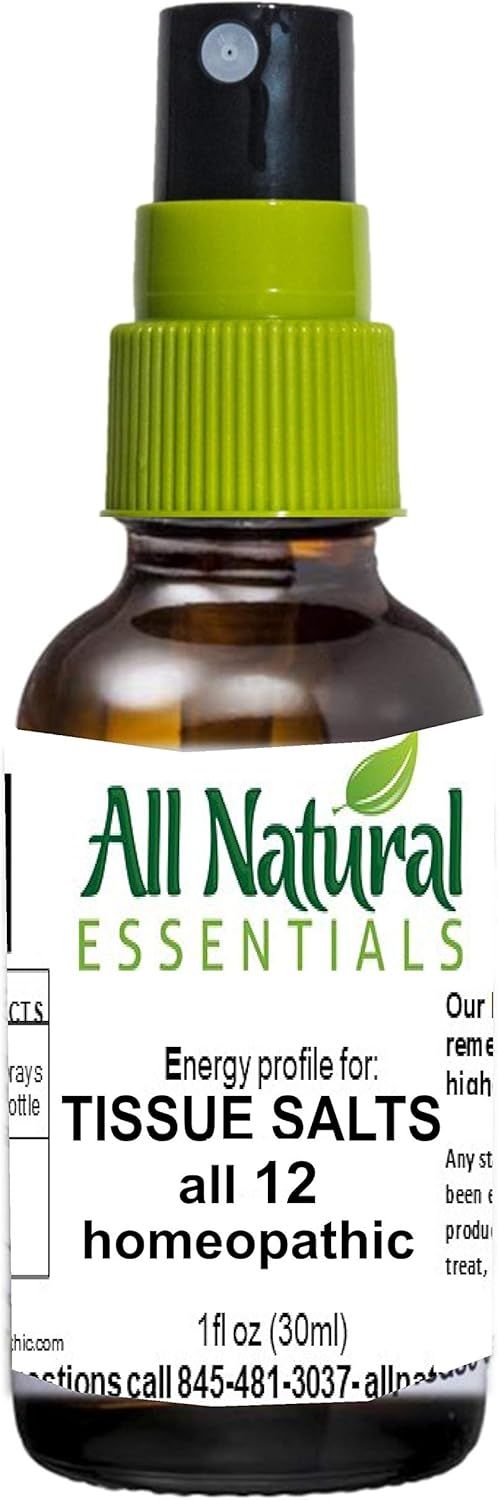 All Natural, 12 Tissue Salts, Homeopathic Pellets - 1 oz.