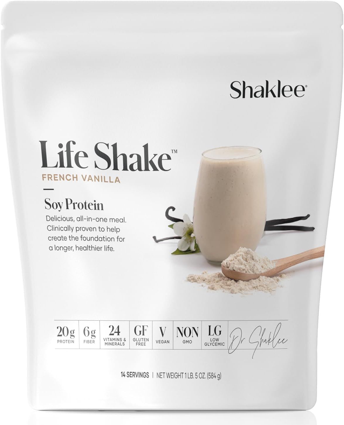 Shaklee, Life Shake, Soy Protein Powder, French Vanilla - 14 Servings (584g)