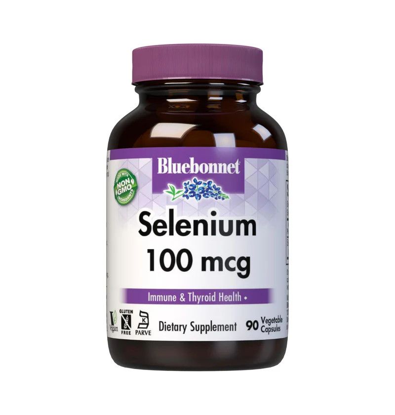 Bluebonnet, Kosher SELENIUM 100mcg, Immune &amp; Thyroid Health - 90 Vegetarian Capsules
