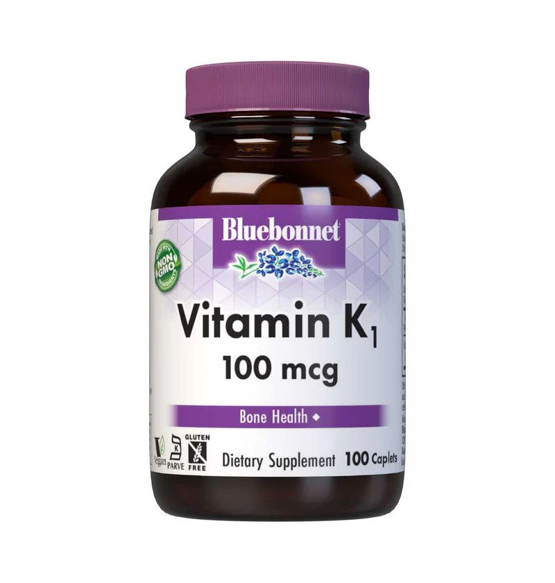 Bluebonnet, Kosher VITAMIN K1 100mcg, Bone Health - 100 Caplets