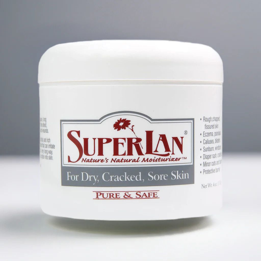 SuperLan, Kosher SKIN CREAM, For Dry + Cracked &amp; Sore Skin, Pure &amp; Safe - 4 oz.