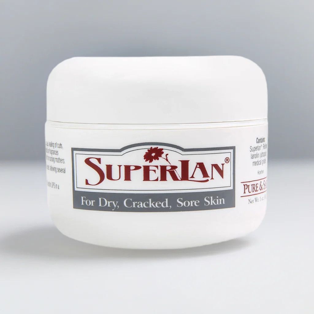 SuperLan, Kosher SKIN CREAM, For Dry + Cracked &amp; Sore Skin, Pure &amp; Safe - 1 oz.