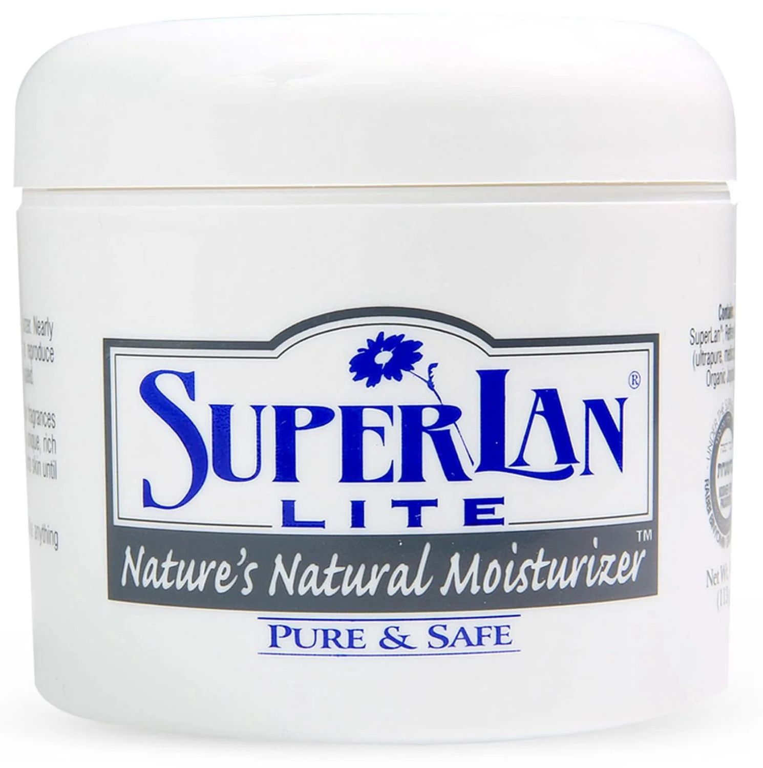 SuperLan, Kosher SKIN CREAM LITE, Lanolin Lite Moisturizer With Jojoba Oil, Pure &amp; Safe - 4 oz.